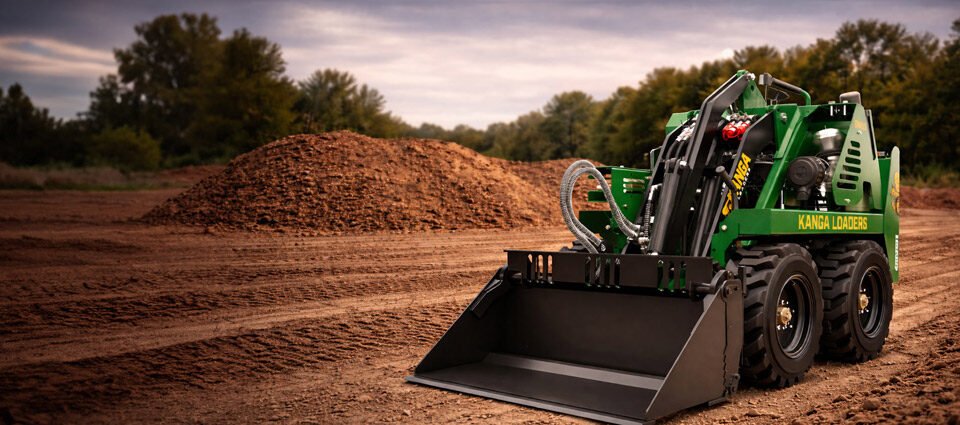Kanga mini loader on site, available for hire from JustHire Gold Coast and Brisbane A couple of alternates depending on what's actually in the shot — let me know if one of these fits better, or tell me more about the photo (which model, what it's doing) and I'll tailor it: